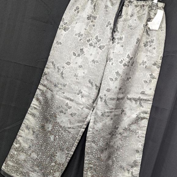 NWT! KENY! SILVER GRAY, BLACK SATIN, ASIAN STYLE DRAWSTRING PAJAMA PANTS! SZ XL - Picture 10 of 10